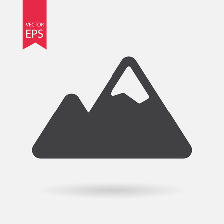 Mountain IconMountain Icon vector. Mountain sign isolated on white background. Flat design styleのイラスト素材