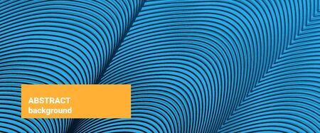 Abstract backgroung. Irregular striped texture. Blue wave pattern for Web, website, mobile app. Template for modern design, layout poster, booklet, brochure, notes, backdrop. Vector illustration.のイラスト素材