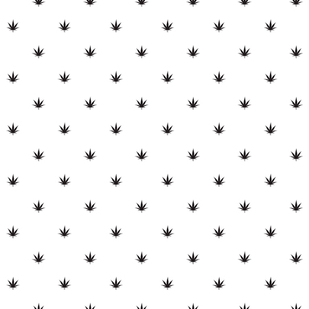 Seamless pattern. Marijuana icon. Cannabis leaf vector illustration isolated on white background. Medical cannabis sign.のイラスト素材
