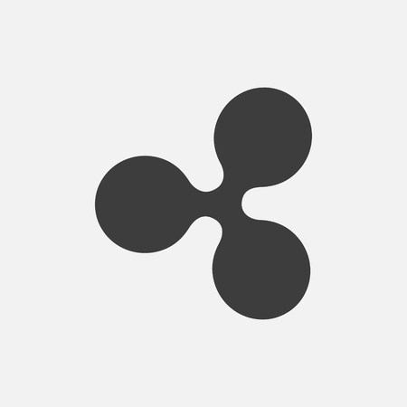 Ripple XRP vector icon isolated on white. Cryptocurrency, e-currency, payment, crypto currency, blockchain sign. Black white  , flat adaptation design for web site, mobile app, EPS.の写真素材