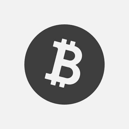 Bitcoin BTC vector icon isolated on white. Cryptocurrency, e-currency, payment, crypto currency, blockchain sign. Black white logo, flat adaptation design for web site, mobile app, EPSの写真素材