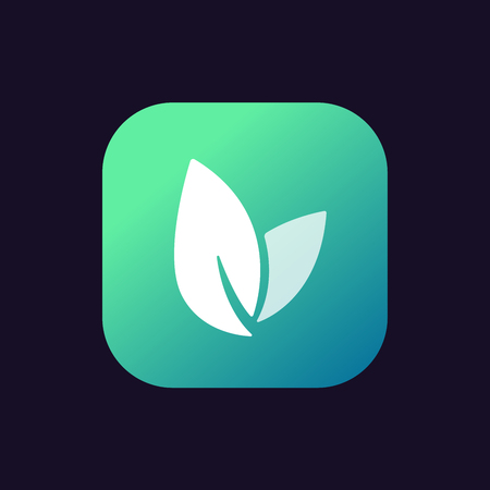 Leaf Icon, vector , button. Eco nature healthy concept. Green natural plant symbol. Sign design for web site, mobile app. Element ecology bio organic illustrationのイラスト素材