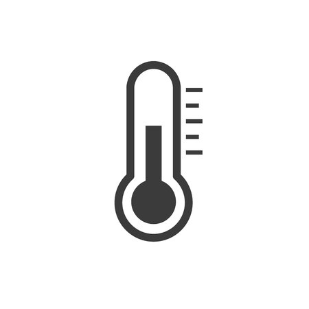 Thermometer icon vector sign isolated on white, flat design for website.の写真素材