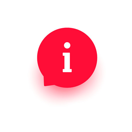 Inform icon, vector information sign, symbol, info help red button, circle round flat design bubble for web, website, mobile app.の写真素材