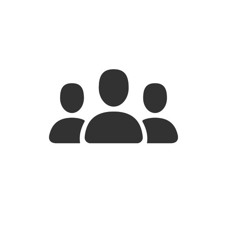 Person icon, people vector sign, human group for social media, business staff symbol isolated on white.の写真素材
