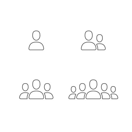 People vector icon set, member group , team collection, linear thin symbol, flat design for web, website, mobile app.の写真素材