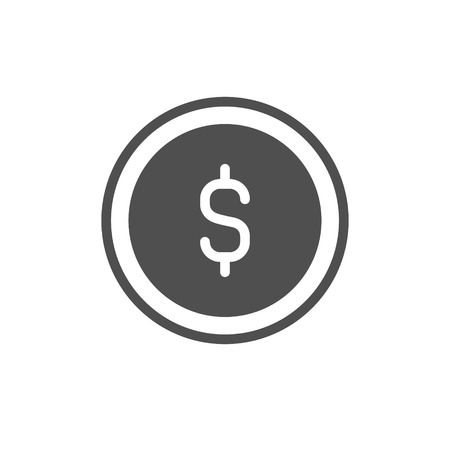 Dollar coin vector icon. Cash save, earn sign, flat design for web, website, mobile app.の写真素材