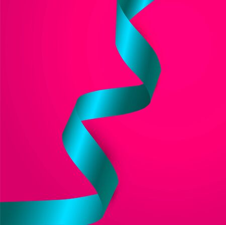 Ribbon with shadow on pink background. Elegance vector illustration, 3d realistic style, element design for banner, cardのイラスト素材