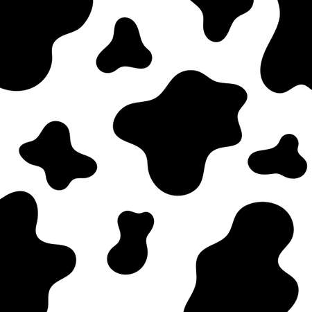 Cow skin texture. Black and wite background. Vector illustrationのイラスト素材