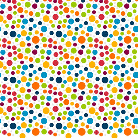 Polka Dot Vector Seamless Pattern. Spot circle bubble texture. Colorful abstract background designのイラスト素材