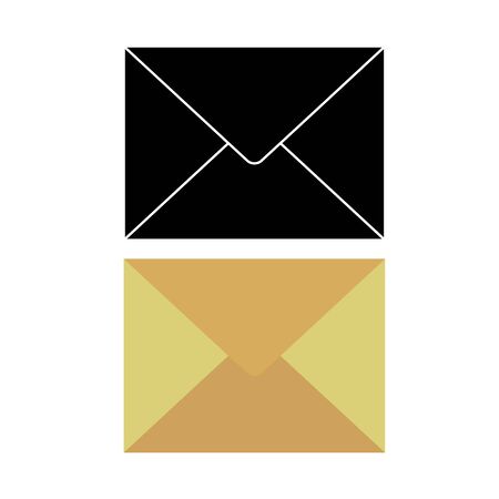 letter in 2 variations in color and black and white on a white background in a flat styleのイラスト素材