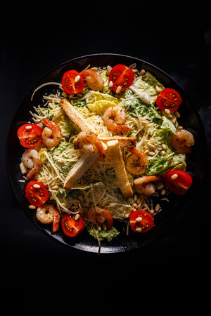 Organic caesar salad with caesar dressing. International food.の写真素材