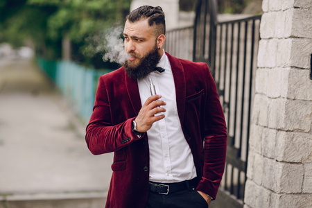refined bearded man who looks like a millionaireの写真素材