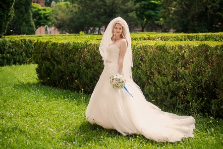 Beautiful wedding couple has fun your wedding dayの写真素材
