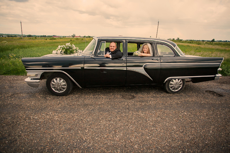 Beautiful wedding couple has fun your wedding dayの写真素材