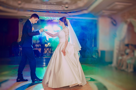romantic couple dancing on their wedding HDの写真素材