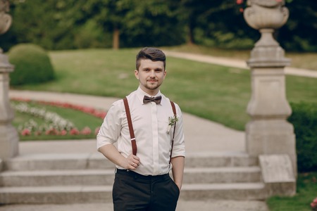 charming wedding in the old castle architecture Poland nature and the sunの写真素材