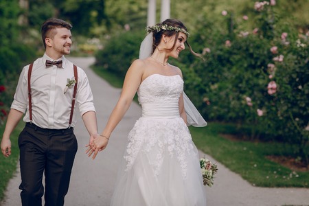 charming wedding in the old castle architecture Poland nature and the sunの写真素材