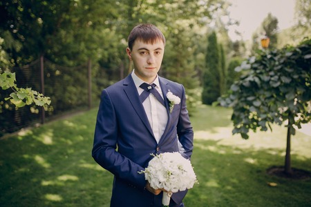 beautiful summer wedding in a nice park sunny weatherの写真素材