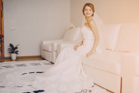 wonderful wedding on a sunny day beautiful coupleの写真素材