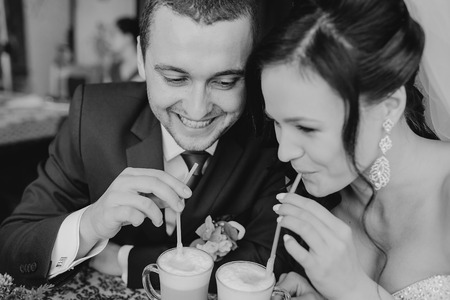 beautiful summer wedding that took place in the old city with wonderful architectureの写真素材
