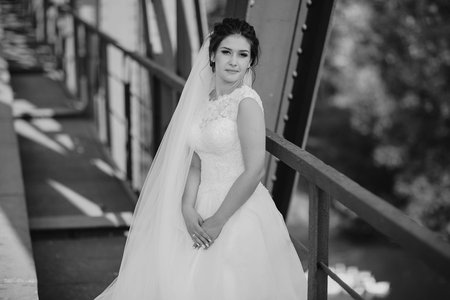 beautiful summer wedding that took place in the old city with wonderful architectureの写真素材