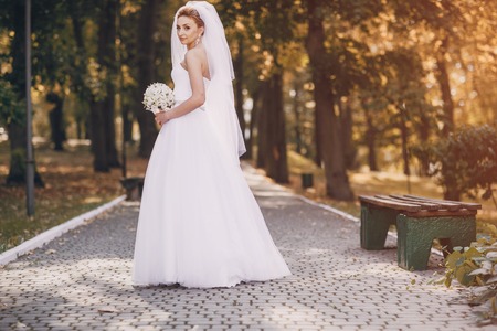 beautiful blonde couple celebrate their  wedding dayの写真素材