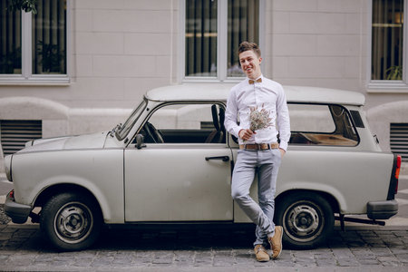 beautiful unique couple walks into your wedding day in Budapest