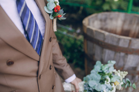 wonderful wedding bouquet for the bride on her wedding day happiness