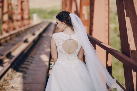 beautiful summer wedding that took place in the old city with wonderful architectureの写真素材