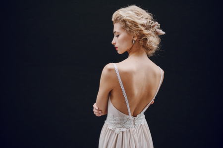 wonderful couple celebrating and walking through the old city of Budapestの写真素材