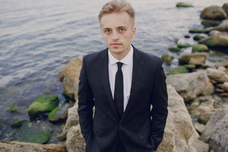 beautiful blonde couple celebrate their wedding dayの写真素材