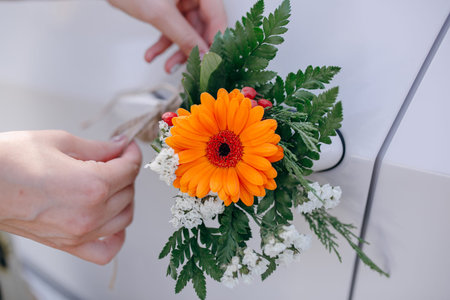 wonderful wedding bouquet for the bride on her wedding day happiness