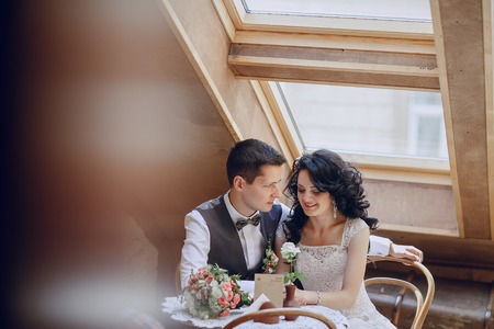 Royal wedding in the old townの写真素材