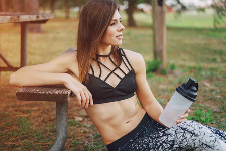 beautiful sporty girlの写真素材