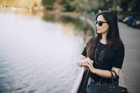 beautiful brunette girlの写真素材
