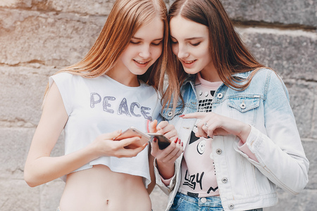 young model on the streetの写真素材