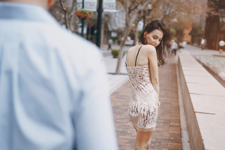 beautiful couple in the cityの写真素材