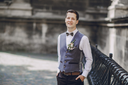 Royal wedding in the old townの写真素材