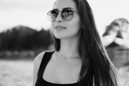 girl preparing to ride a horseの写真素材