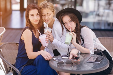 beautiful young girls outdoors in Sunny weatherの写真素材