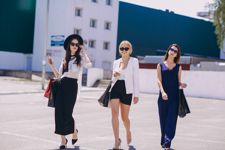 beautiful young girls outdoors in Sunny weatherの写真素材