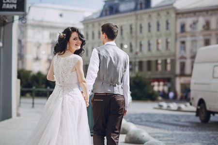 Royal wedding in the old townの写真素材