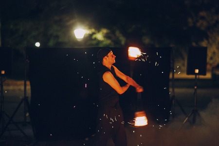 fireshow in aweddingの写真素材