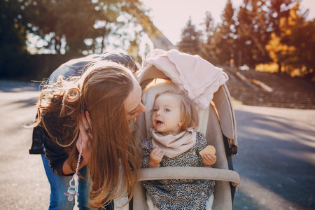 Family walk in the park