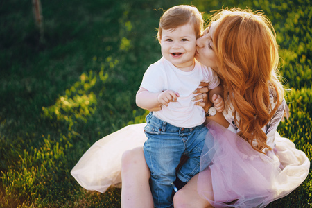 mom and sonの写真素材