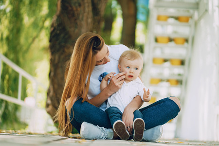 mother with sonの写真素材