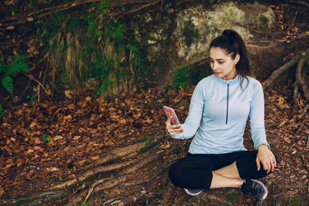 girl in forestの写真素材