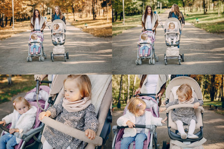 Family walk in the park