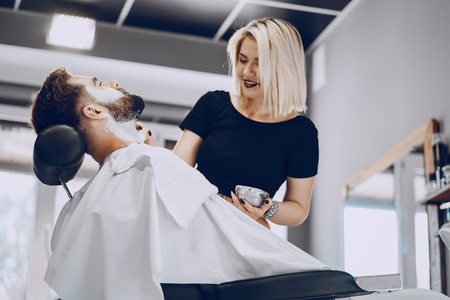 guy in the barbercosの写真素材